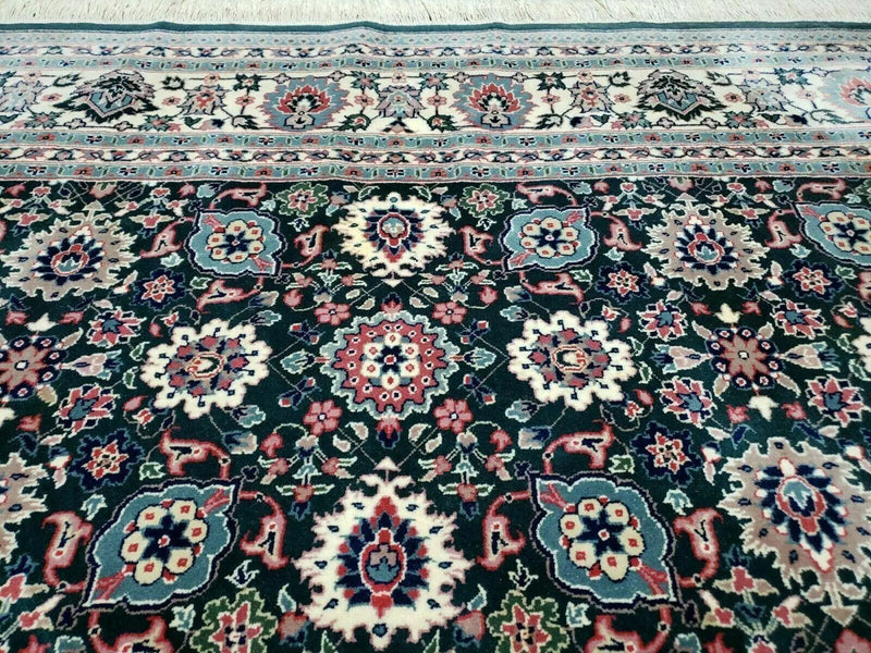 8' X 10' Handmade Indian Oriental Wool Rug Carpet Organic Dye Forest Green Nice by Jewel Rugs