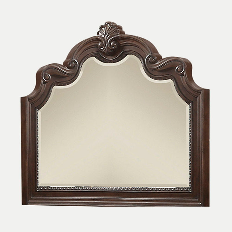 Mahogany Ornate Mirror with Beveled Glass - Mahogany, photo 3 of 5