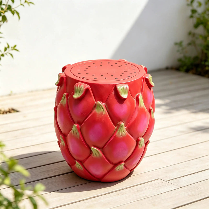 13.4" Oversized Resin Dragon Fruit Stool by HouseOfZazla