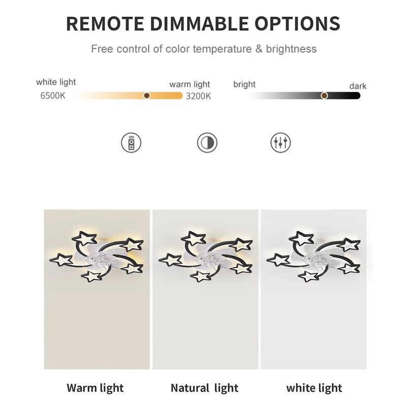 29 Inches Ceiling Fan with Lights Remote Control Dimmable LED by HouseOfZazla