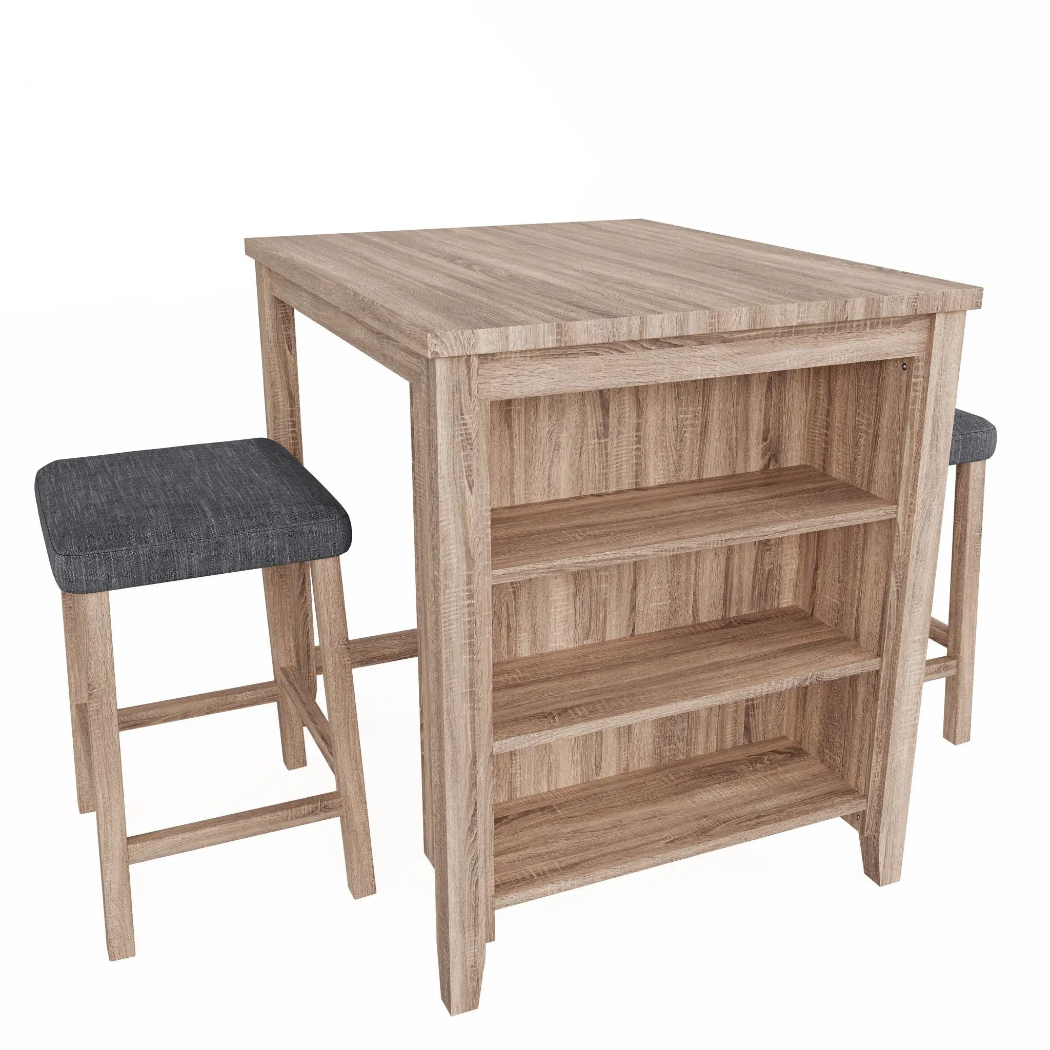 Dawson - 3 Piece Counter Height Table Set - Oak by Unique Piece Furniture