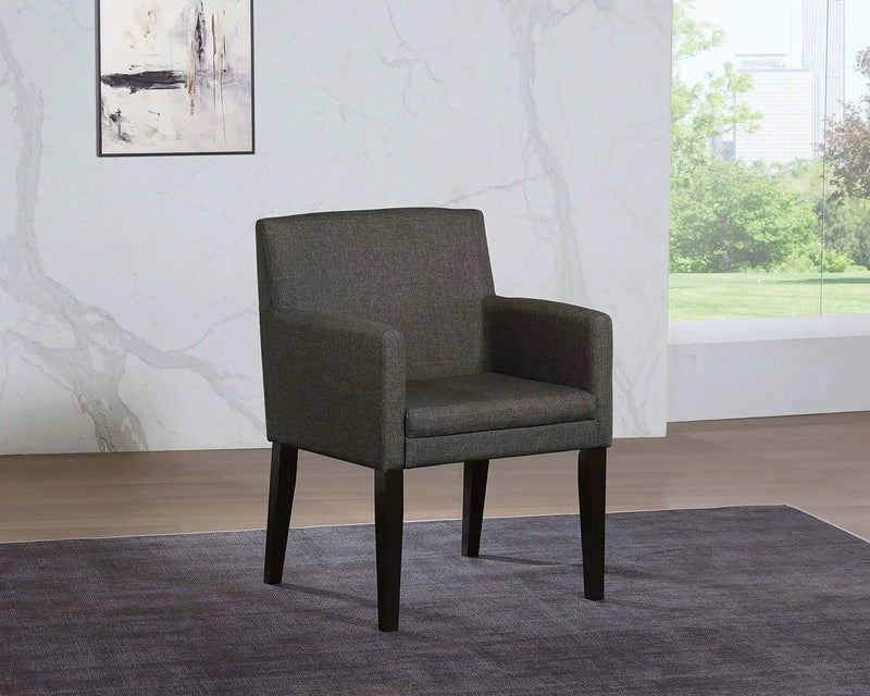 Catherine Upholstered Dining Arm Chair Grey (Set of 2) by Unique Piece Furniture