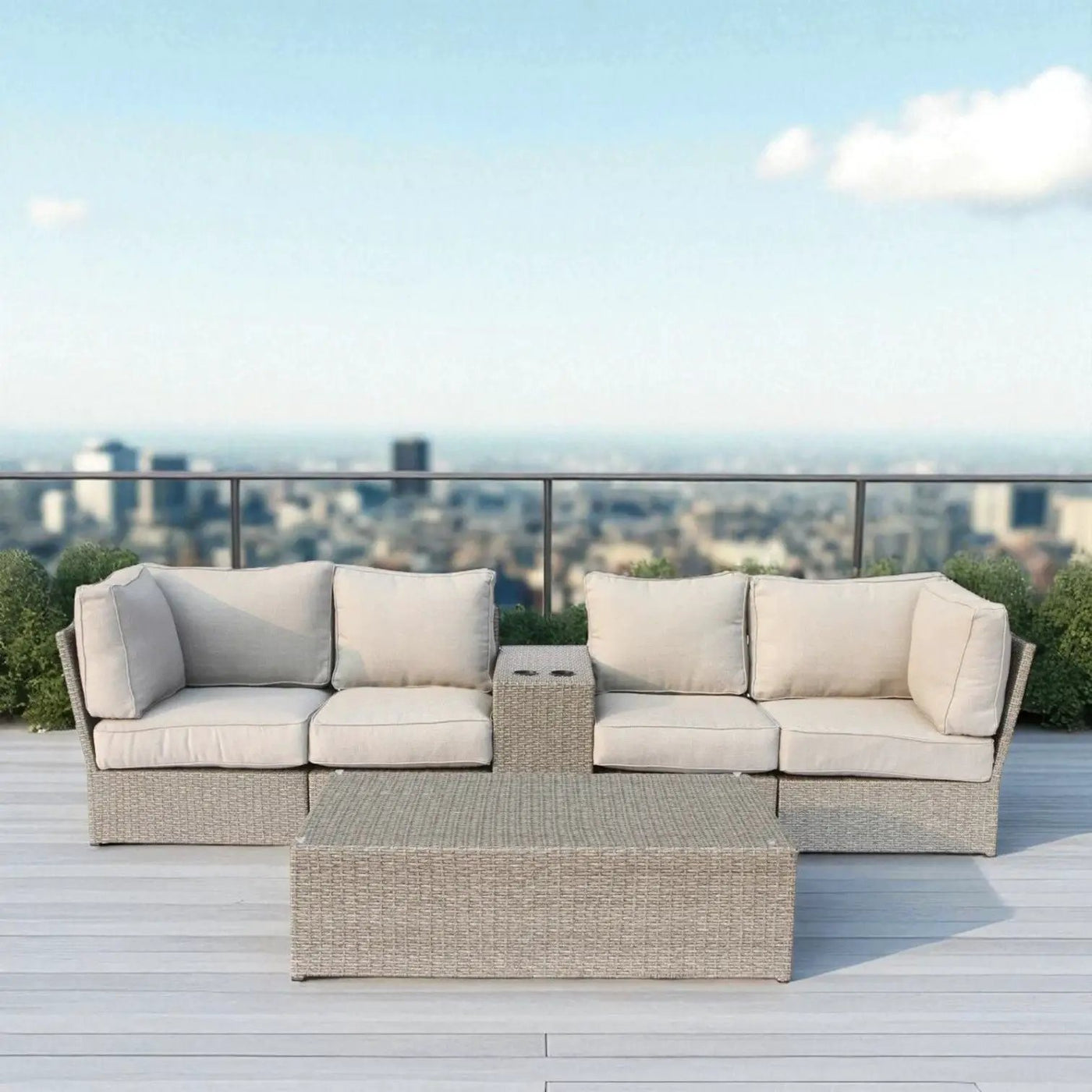 Stylish Modular Wicker Patio Seating Group by Unique Piece Furniture
