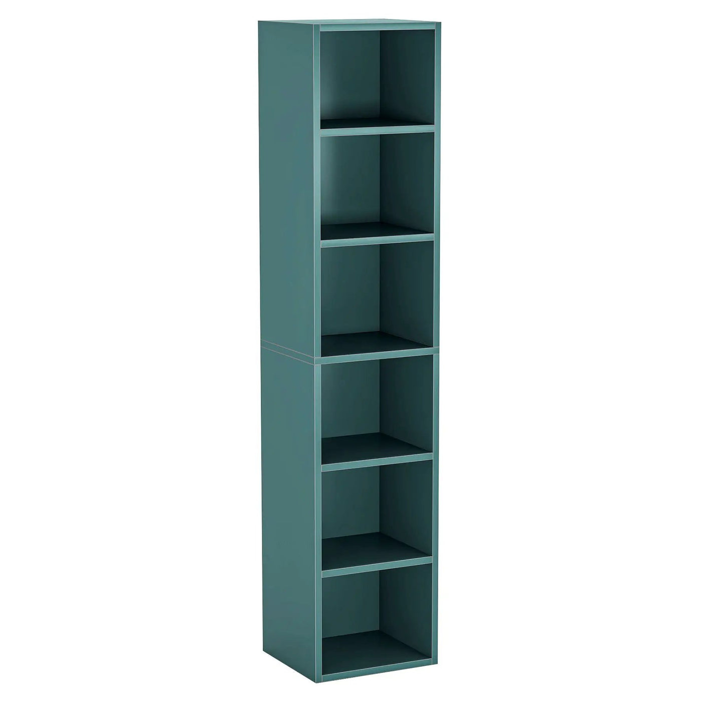 6 Tier Narrow Corner Cube Bookcase Storage, Freestanding Shelf With Open Cubes For Living Room by HouseOfZazla