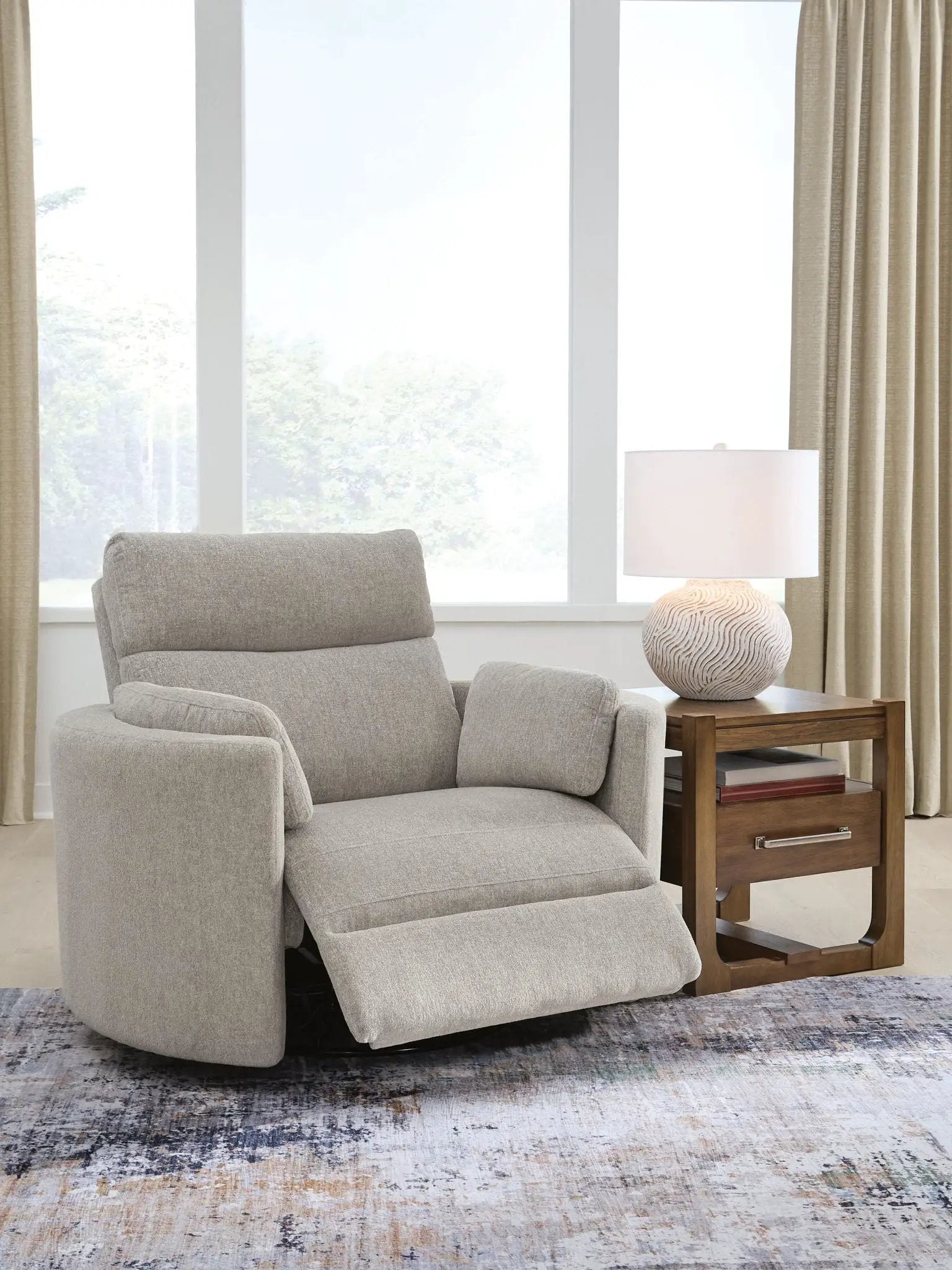 ModMax Luxe - Swivel Glider Power Recliner - Flint by Unique Piece Furniture