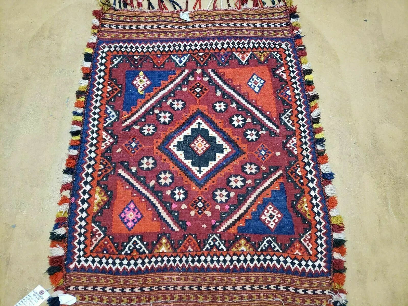 3' X 4' Antique Handmade Turkish Wool Kilim Rug Decorative Seat Cover by Jewel Rugs