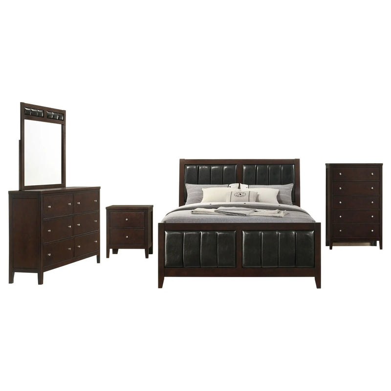 Carlton 5-piece Queen Bedroom Set Cappuccino by Unique Piece Furniture