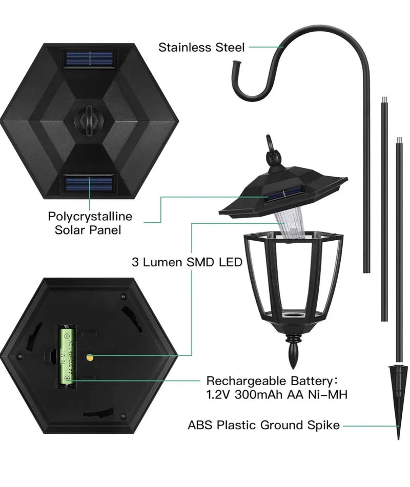 SmartYard Solar Hanging Lights Dual Use Shepherd Hook Lights Outdoor, 4 Pack by Outdoor Solar Outlet
