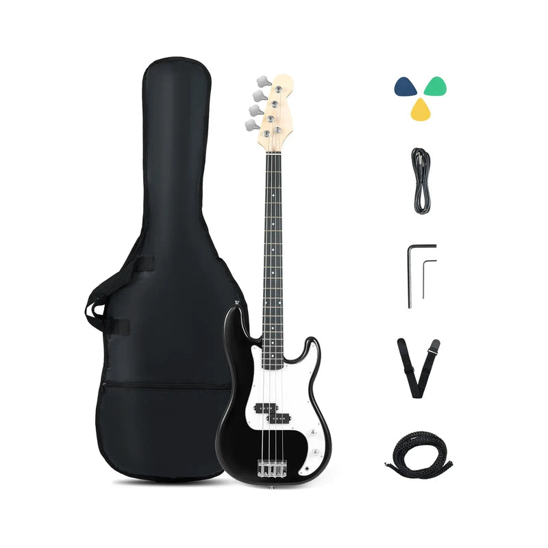 45.5 Inch Electric Bass Guitar with Double Pickups and Gig Bag for Beginners by DirectDeals