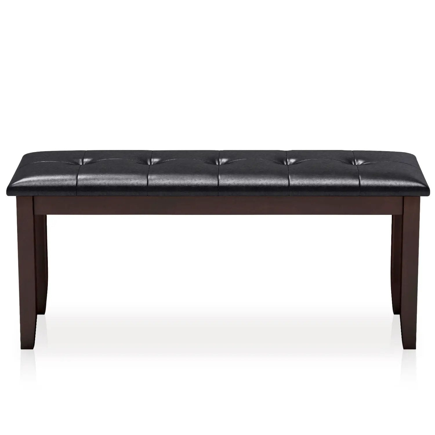 Upholstered Bench with Tufted Seat and Wood Legs, 45.5" by DirectDeals