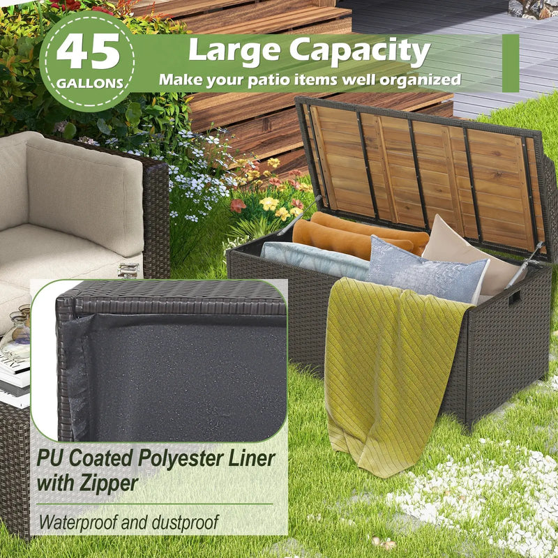 45 Gallon Outdoor Storage Bench with Zippered Liner by DirectDeals