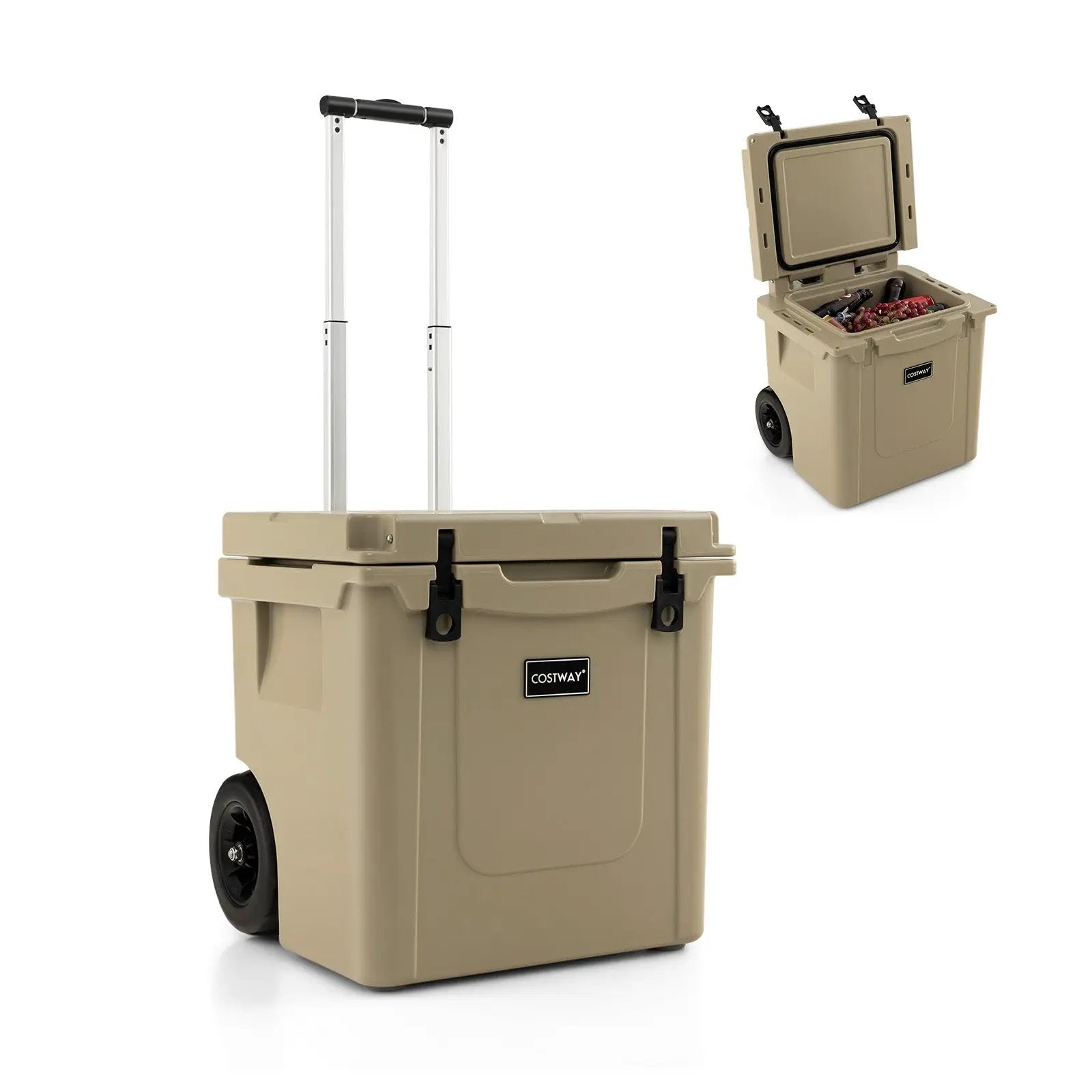 45 Quart Cooler Towable Ice Chest-Brown by DirectDeals