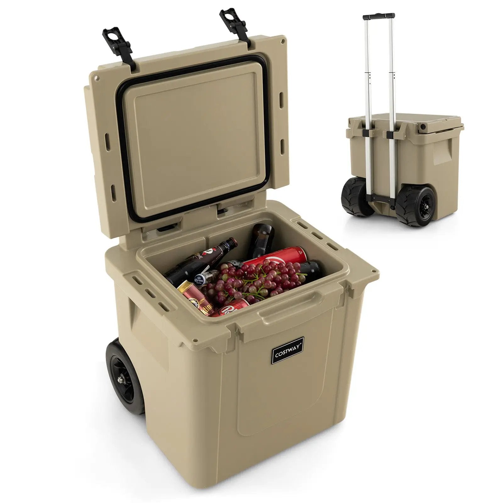 45 Quart Cooler Towable Ice Chest-Brown by DirectDeals