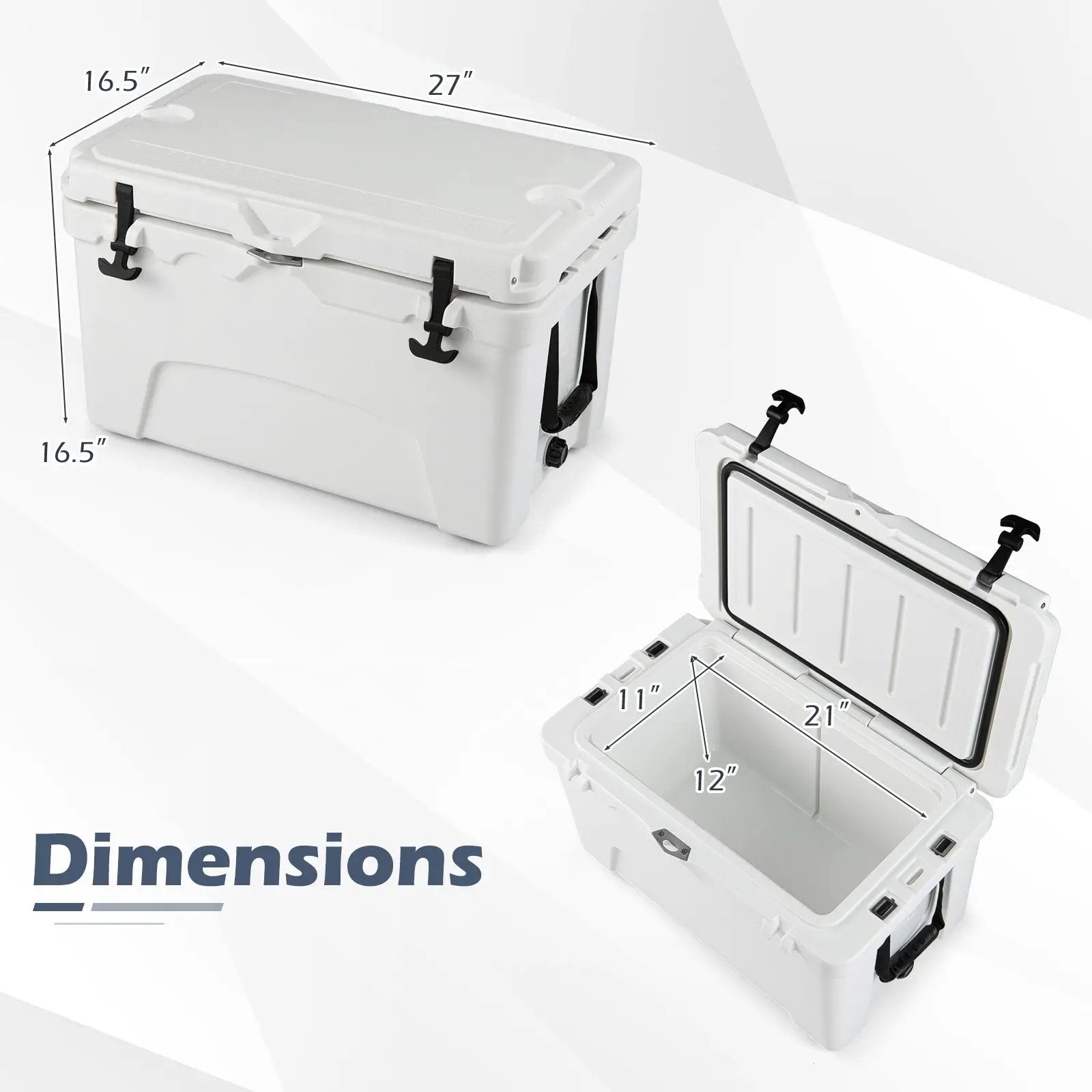 45 Quart Portable Hard Cooler Insulated Ice Chest Keeps Cool for up to 6 Days by DirectDeals