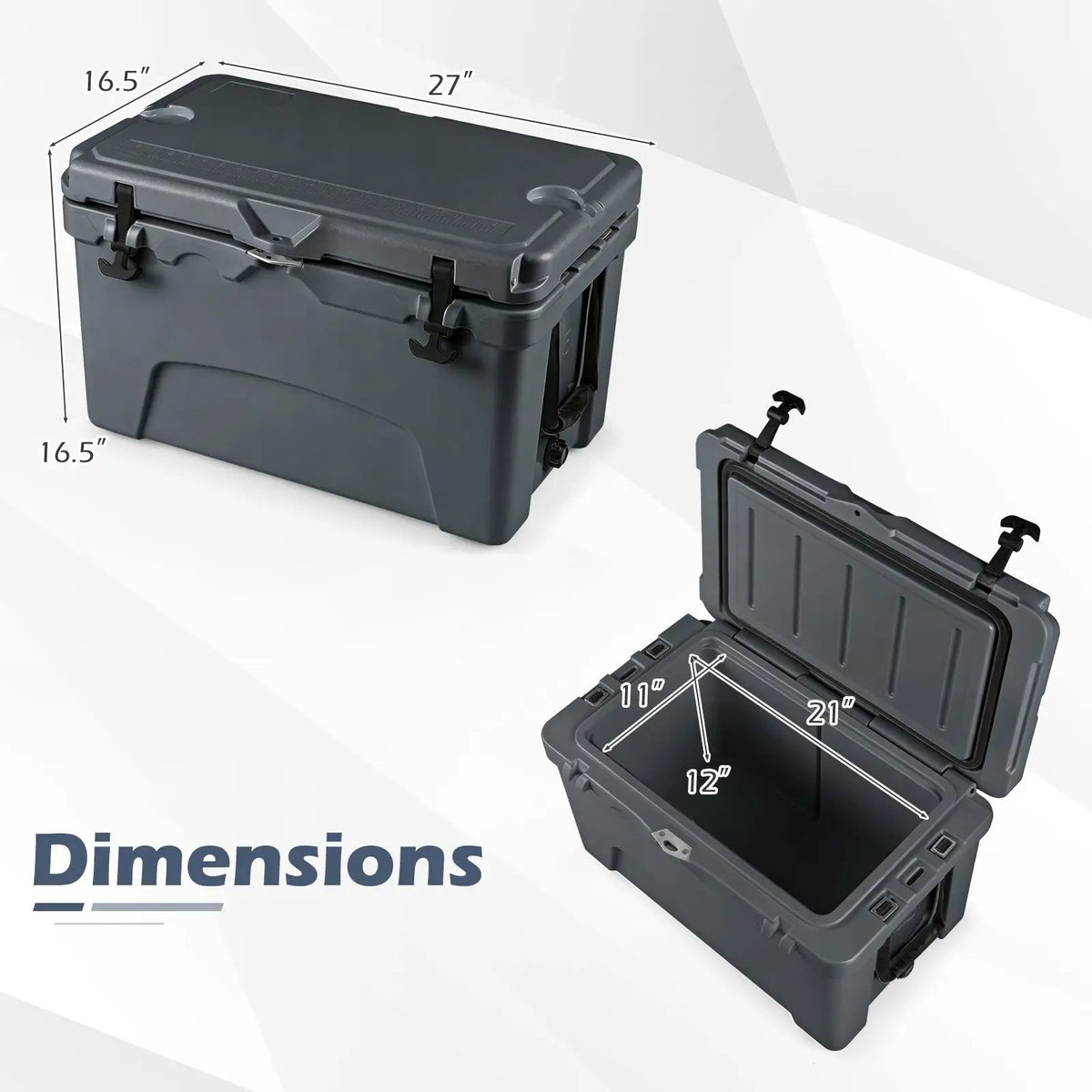 45 Quart Portable Hard Cooler Insulated Ice Chest Keeps Cool for up to 6 Days by DirectDeals