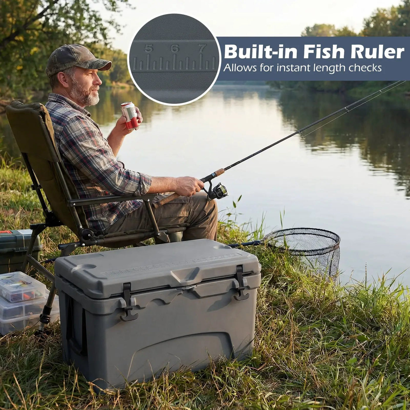 45 Quart Portable Hard Cooler Insulated Ice Chest Keeps Cool for up to 6 Days by DirectDeals