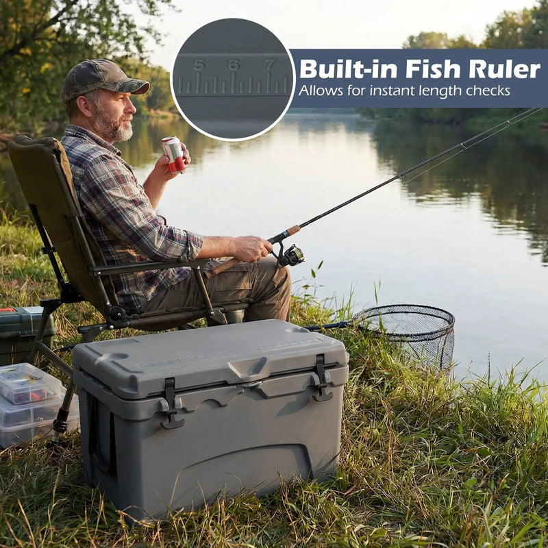 45 Quart Portable Hard Cooler Insulated Ice Chest Keeps Cool for up to 6 Days by DirectDeals