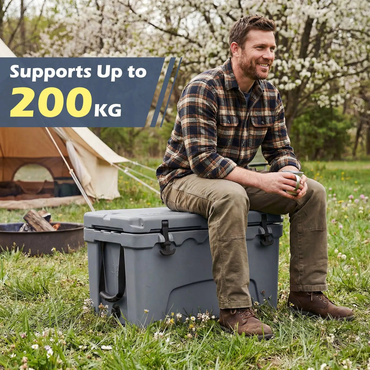45 Quart Portable Hard Cooler Insulated Ice Chest Keeps Cool for up to 6 Days by DirectDeals