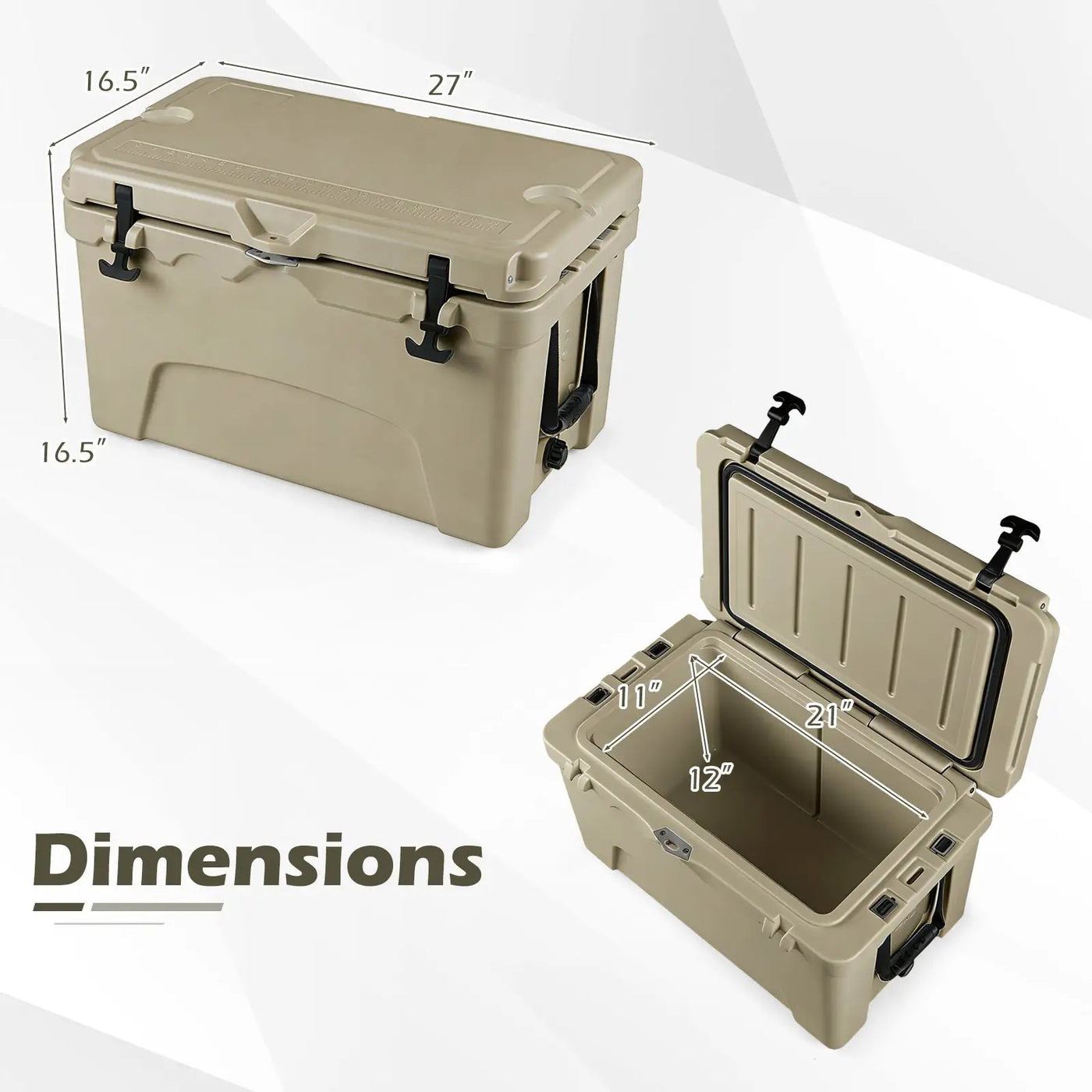 45 Quart Portable Hard Cooler Insulated Ice Chest Keeps Cool for up to 6 Days by DirectDeals