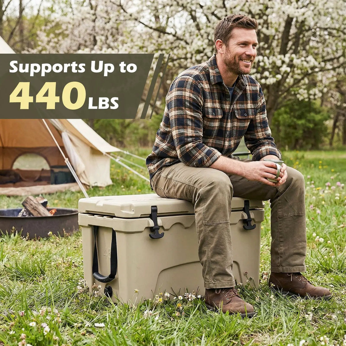 45 Quart Portable Hard Cooler Insulated Ice Chest Keeps Cool for up to 6 Days by DirectDeals