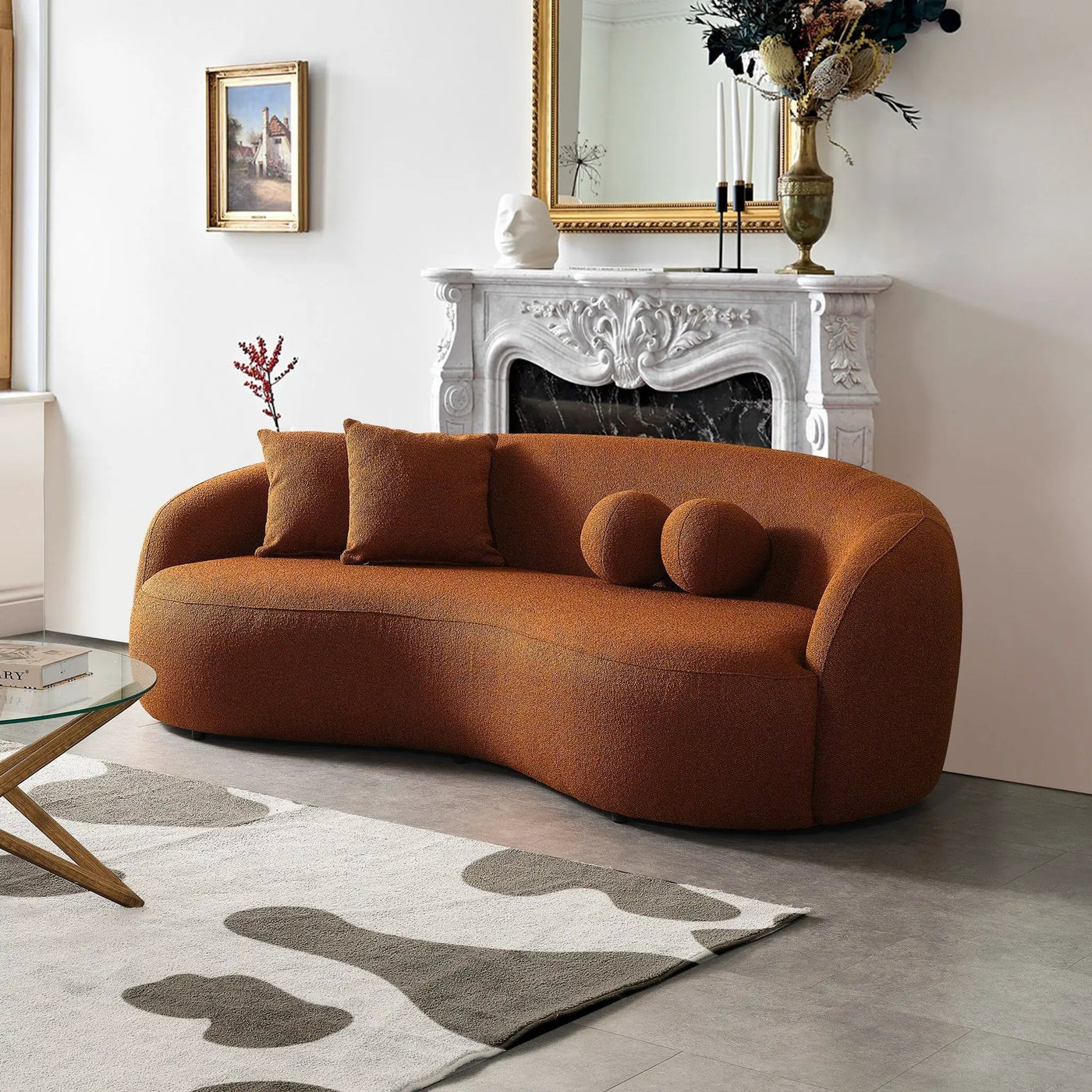 Drake - Japandi Style Curvy Boucle Sofa by Unique Piece Furniture