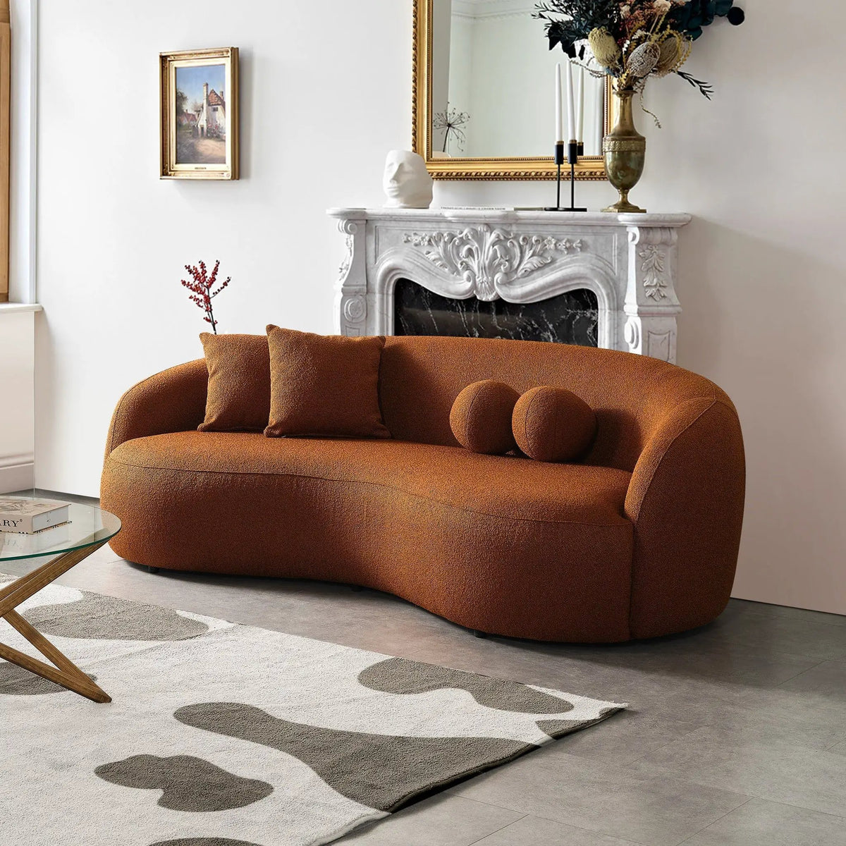 Drake - Japandi Style Curvy Boucle Sofa, photo 4 of 14