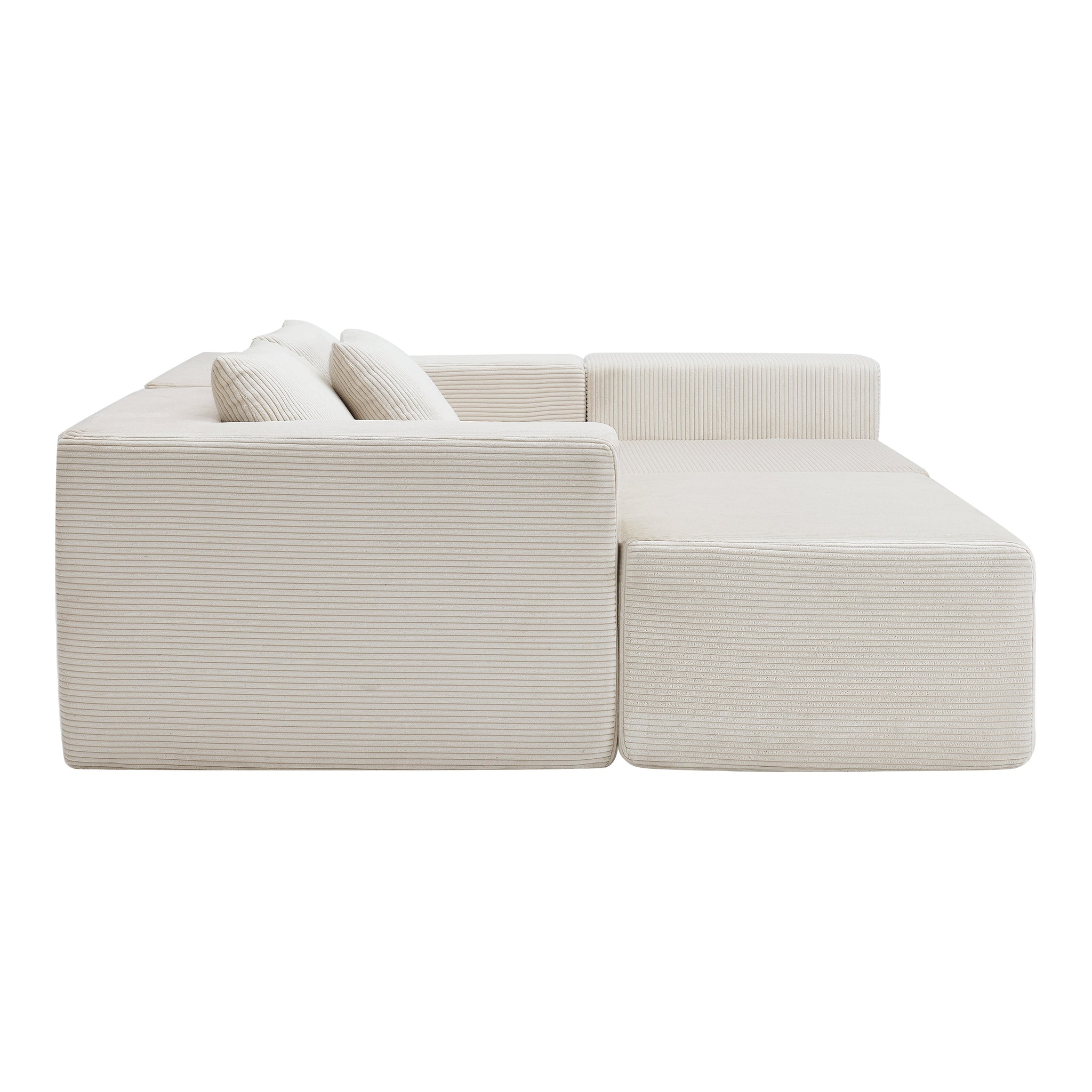 107" Compressed Sectional Sofa (Beige) by HouseOfZazla