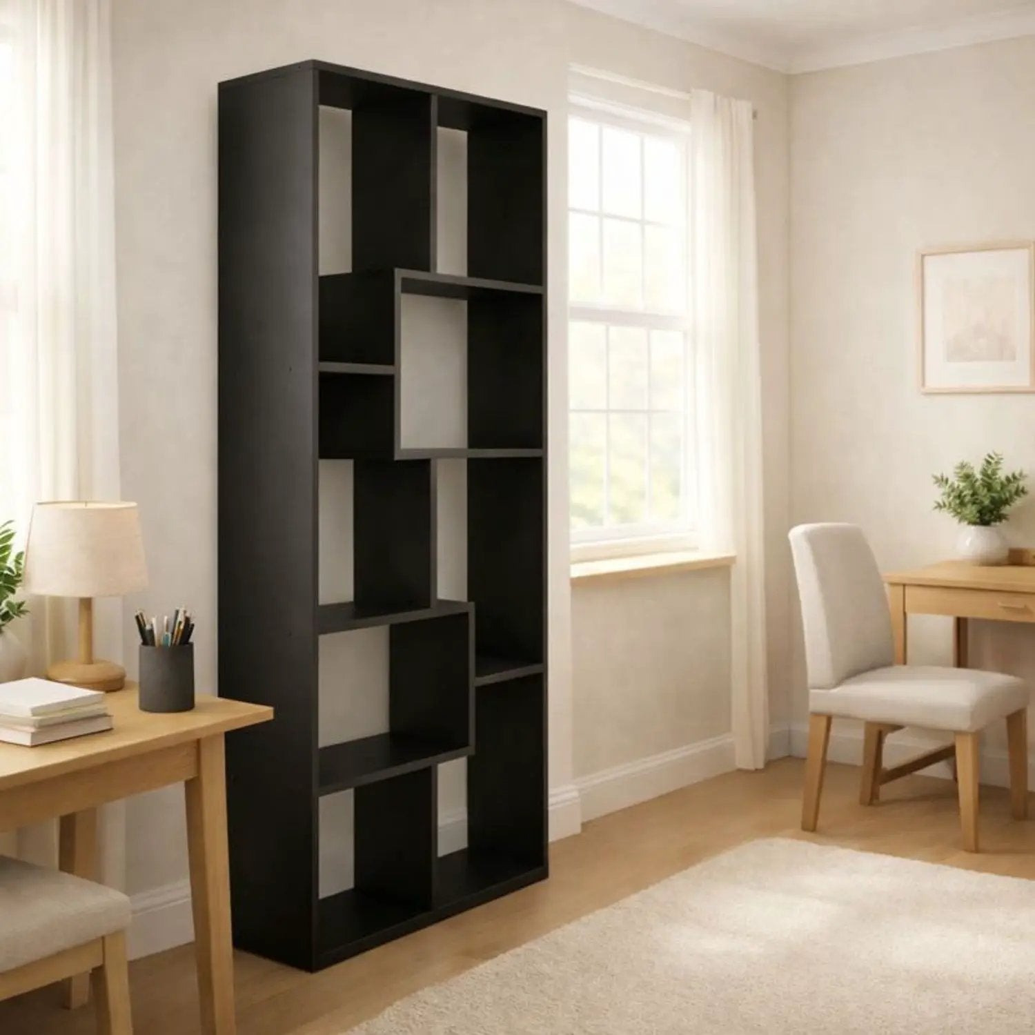 Asymmetrical Display Shelf & Bookcase, 5 Tier by Unique Piece Furniture