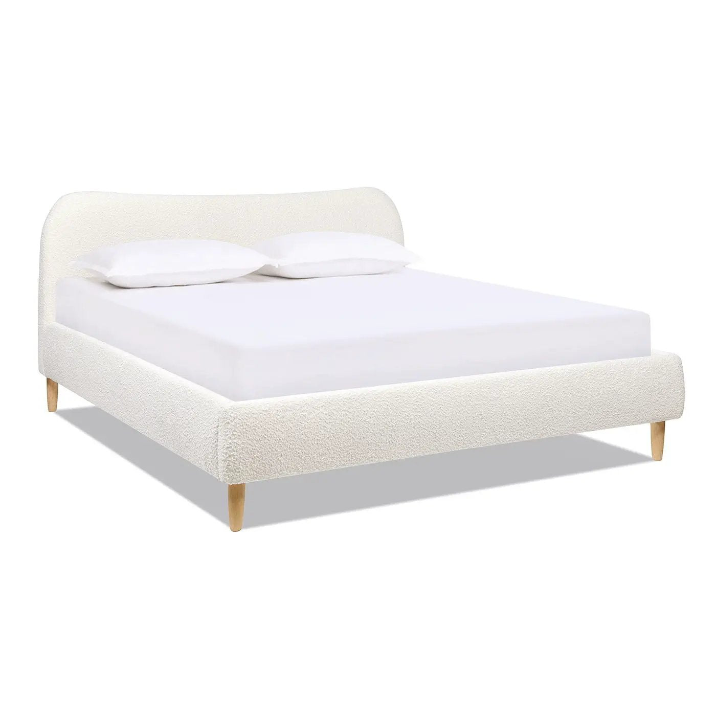 Roman - Curved Headboard Upholstered Platform Bed by HouseOfZazla