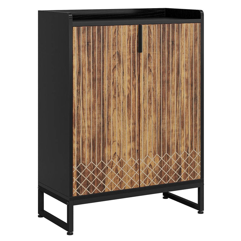 5 Tier Shoe Cabinet With Doors, Compact Entryway Storage Organizer