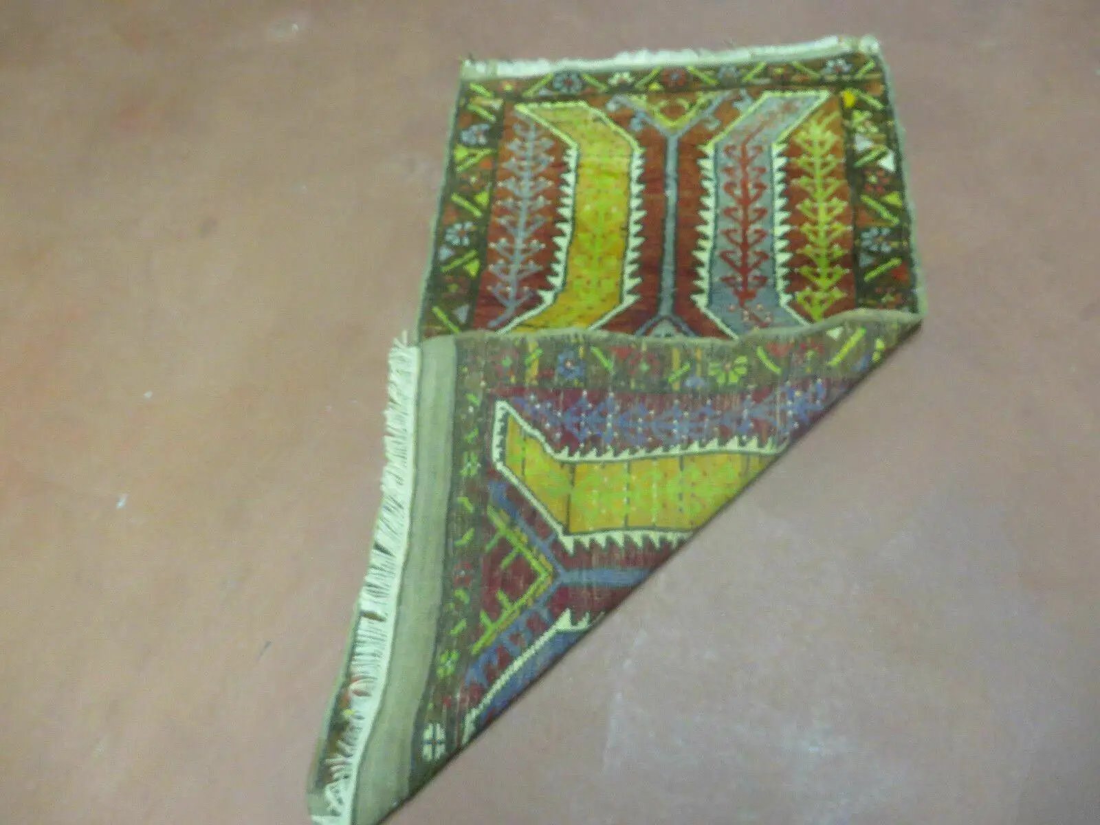 Small Turkish Yastik Rug 1.9 x 2.10, Antique Handmade Oushak Carpet by Jewel Rugs