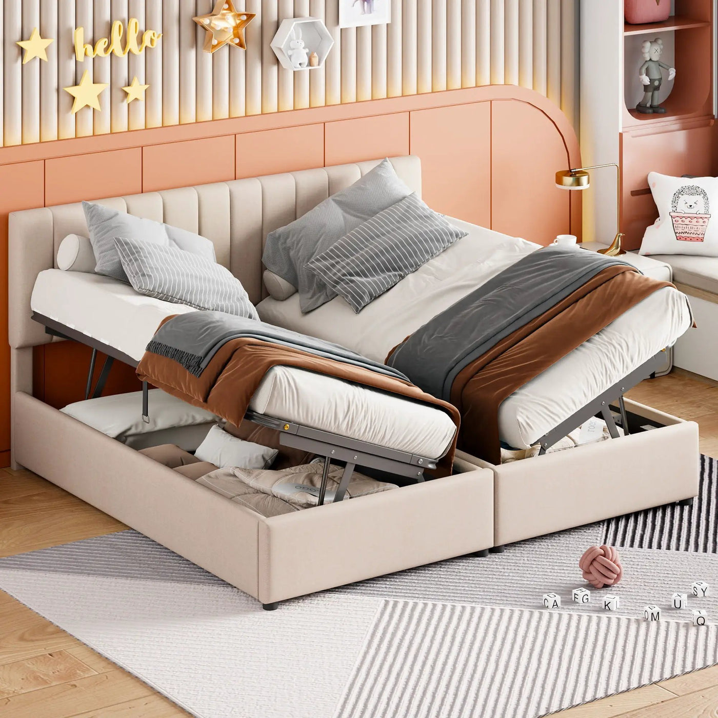 Upholstered Platform Bed With A Hydraulic Storage System by HouseOfZazla