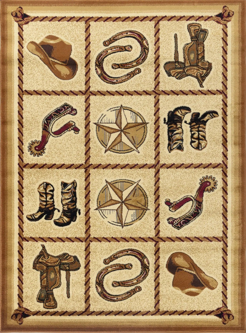 Tribes - 5'3" X 7'3" Southwest Area Rug - Beige by HouseOfZazla