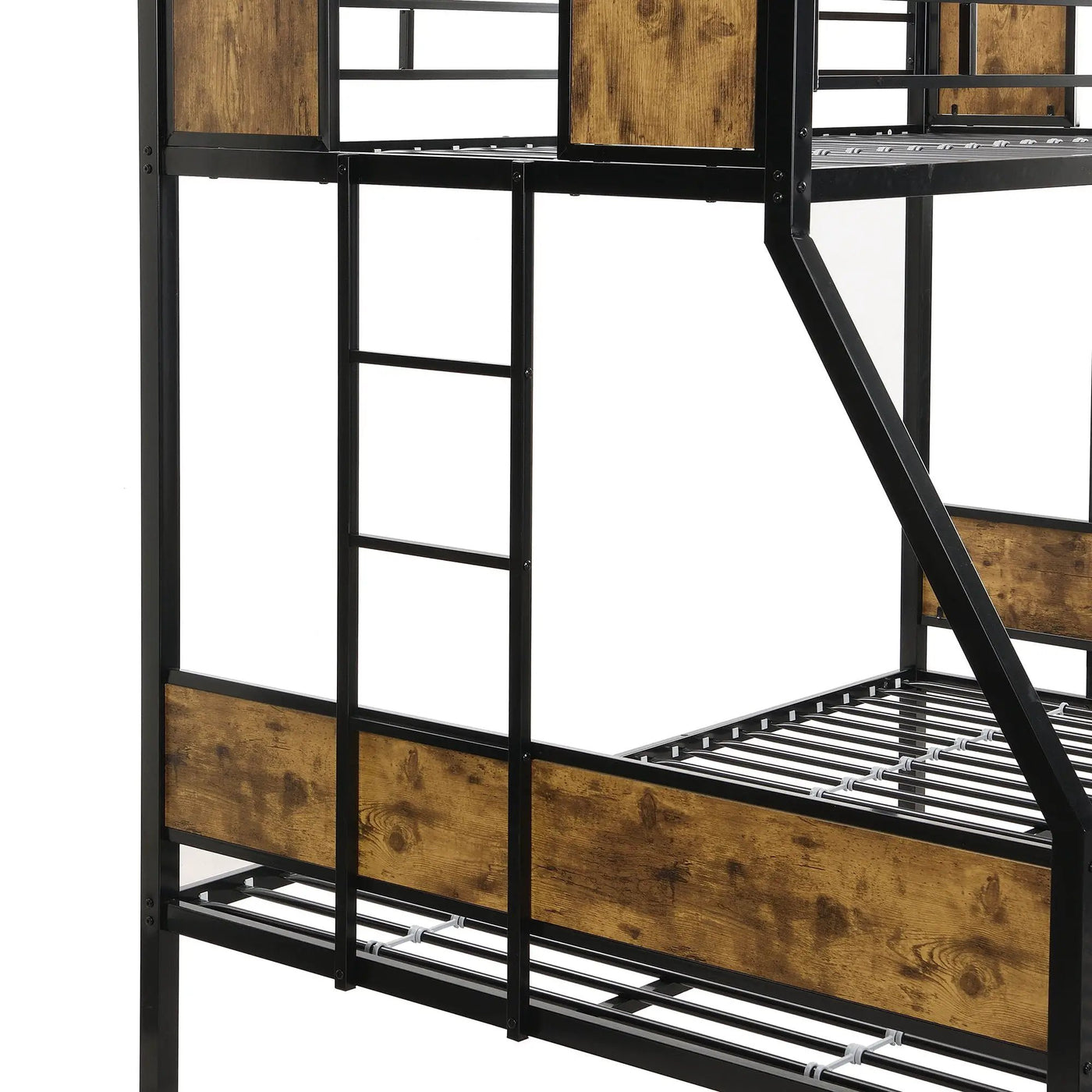 Modern Metal Bunk Bed With Side Ladders And Guardrail by HouseOfZazla