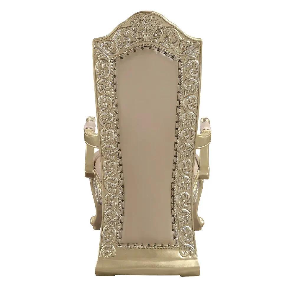 Vatican - Arm Chair (Set of 2) - Synthetic Leather & Champagne Silver by Unique Piece Furniture