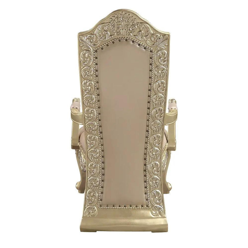Vatican - Arm Chair (Set of 2) - Synthetic Leather & Champagne Silver by Unique Piece Furniture