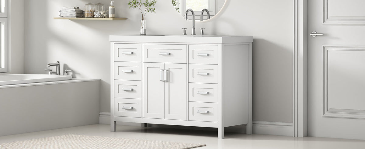 48" Bathroom Vanity with Sink, 2 Doors and 8 Drawers, photo 7 of 10