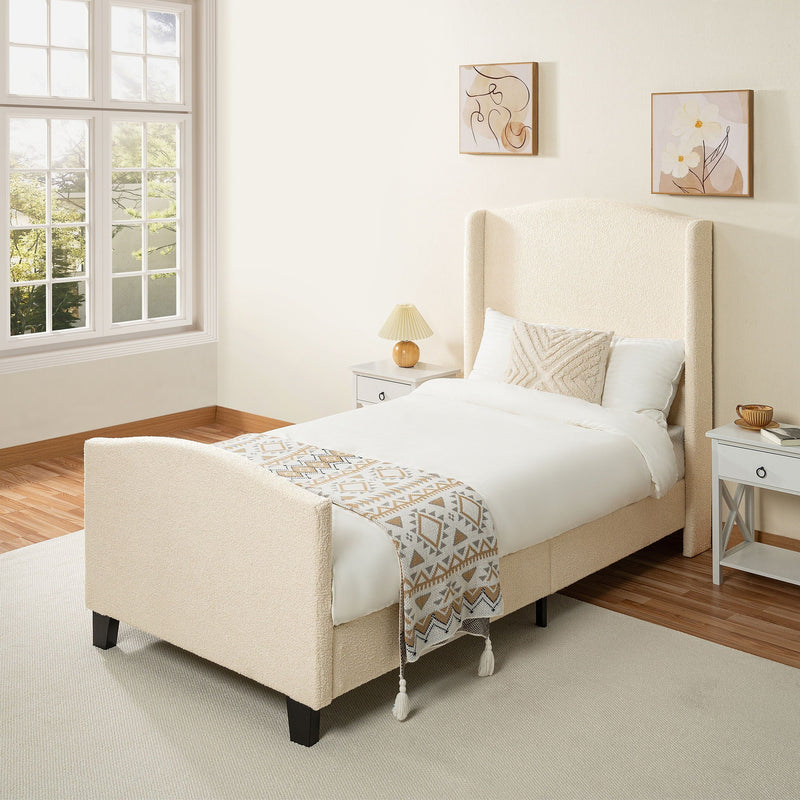Platform Bed Frame With Tall Headboard And High Footboard by HouseOfZazla