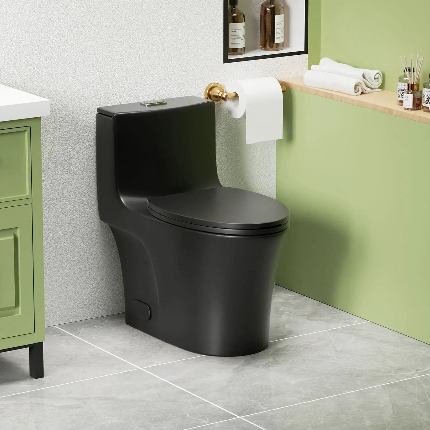 1 Piece Toilet With Dual Flush And Soft Closing Seat by HouseOfZazla