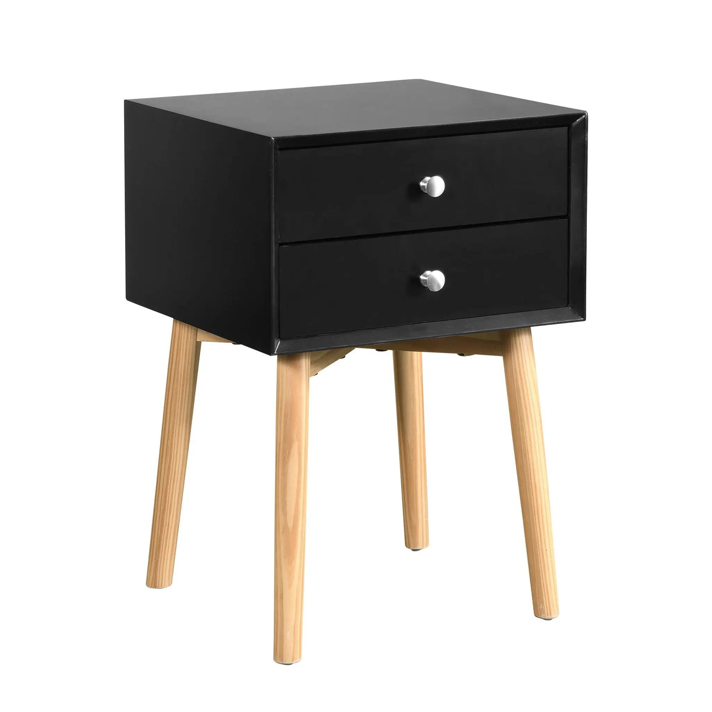 Side Table With 2 Drawer, Mid-Century Modern Storage Cabinet For Bedroom by HouseOfZazla