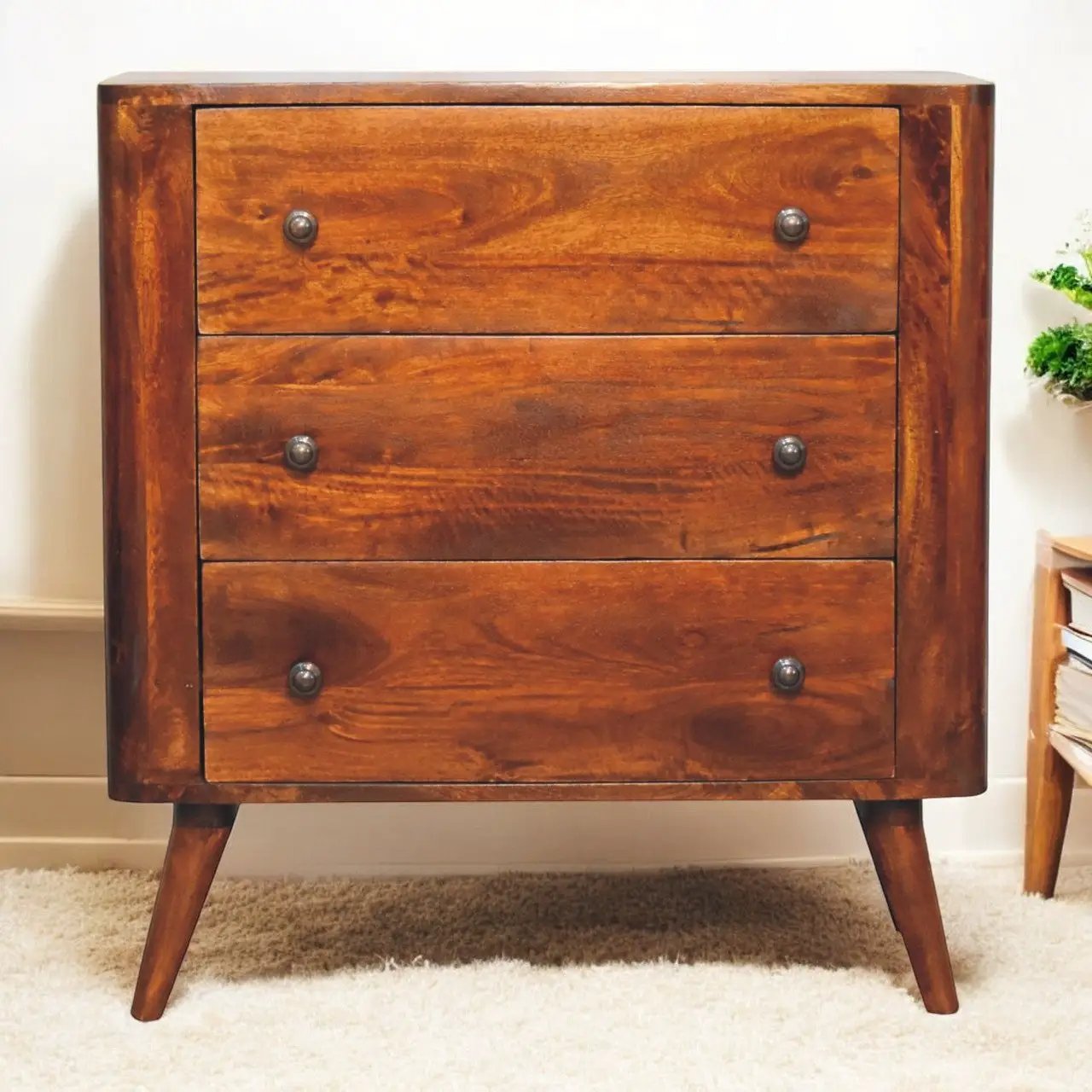 Solid Wood Bera Chest, 3 Drawers by HouseOfZazla