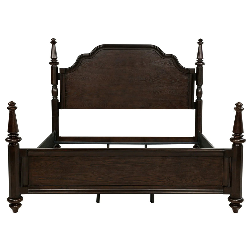 Andover 63-inch Four Poster Eastern King Bed Dark Oak by Unique Piece Furniture