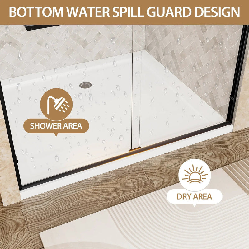 56"-60" W x 72" H Matte Shower Door by HouseOfZazla