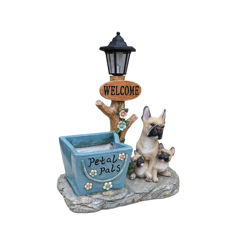 French Bulldog Family Planter Statue by HouseOfZazla