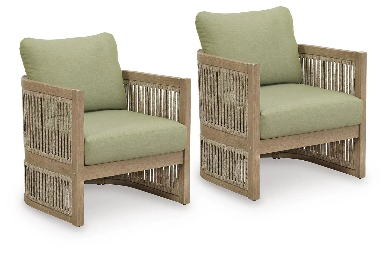 Serena Shores - Lounge Chair With Cushion (Set of 2) - Beige / Green by Unique Piece Furniture
