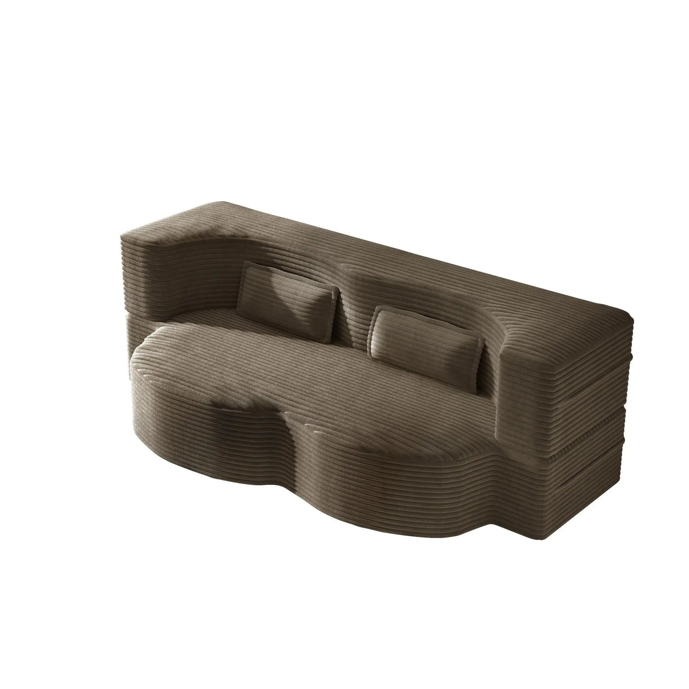Modern Floor Sofa With 2 Pillows, Convertible Twin Size Folding Mattress For Living Room by HouseOfZazla