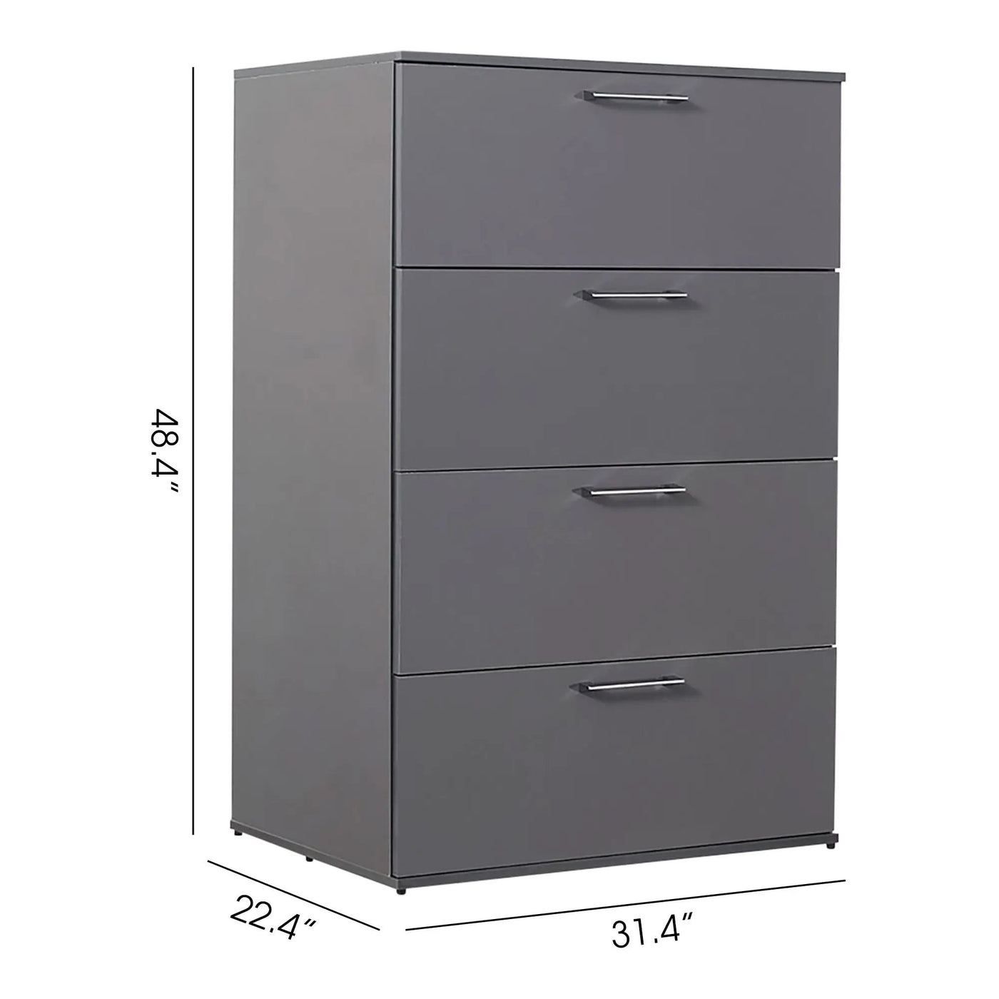 Bliss - Glossy 4 Drawer Jumbo Chest With Extra Deep Storage by HouseOfZazla