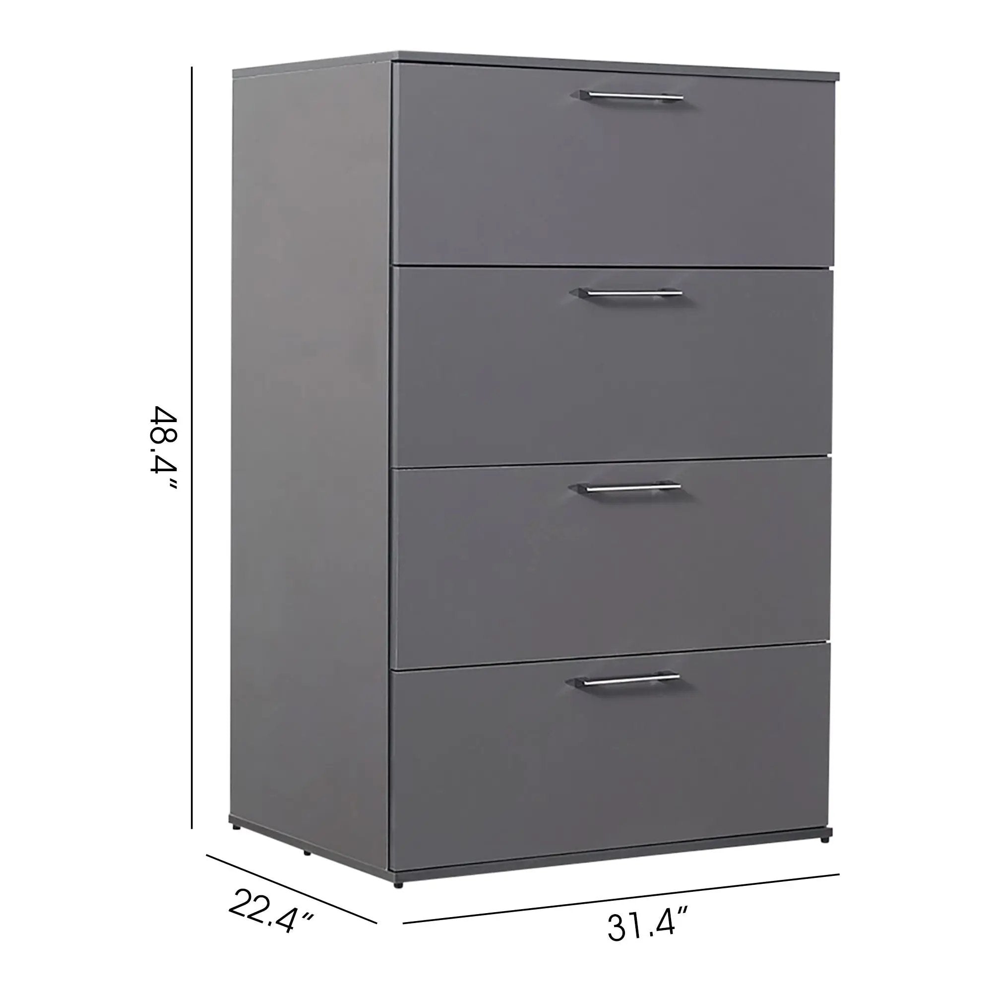 Bliss - Glossy 4 Drawer Jumbo Chest With Extra Deep Storage by HouseOfZazla