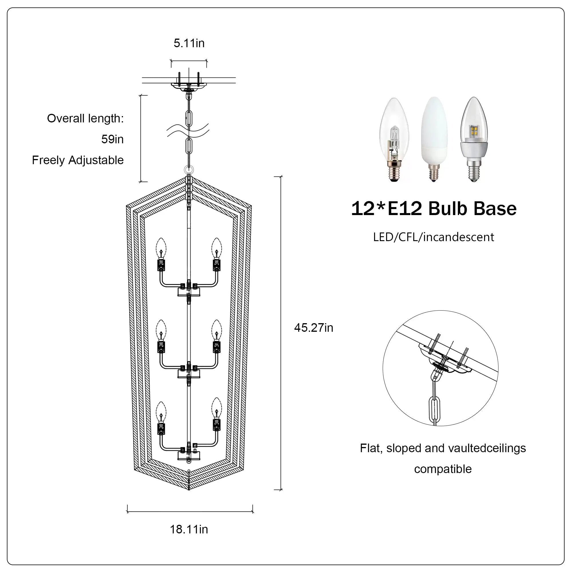 12-Light Farmhouse Kitchen Chandeliers, Matte by HouseOfZazla