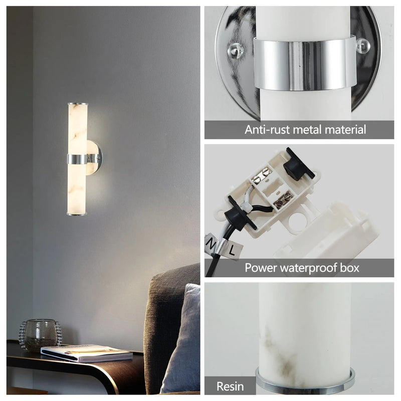 Resin Imitation Marble Wall Light Set of 2 by HouseOfZazla